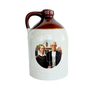 Vintage Glazed Ceramic Jug, American Gothic, McCoy